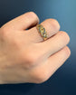 ANTIQUE DIAMOND & SAPPHIRE 18CT GOLD CHAIN RING