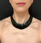 VICTORIAN WHITBY JET GEOMETRIC COLLAR NECKLACE
