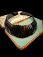 VICTORIAN WHITBY JET GEOMETRIC COLLAR NECKLACE