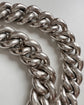 HEAVY ANTIQUE SILVER CURB ALBERT CHAIN WITH TBAR