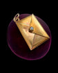 ANTIQUE 18CT GOLD & DIAMOND ENVELOPE AND LETTER PENDANT