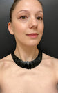 VICTORIAN WHITBY JET GEOMETRIC COLLAR NECKLACE
