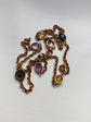 ANTIQUE 15CT & MULTI GEM CHAIN