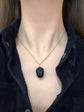 ANTIQUE WHITBY JET ACORN PENDANT