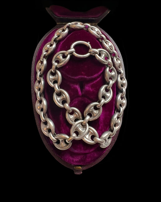 ANTIQUE SILVER MARINER LINK CHAIN