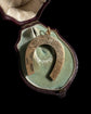 LARGE 18CT GOLD TURQUOISE & DIAMOND HORSESHOE PENDANT