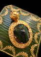VICTORIAN SCARAB BEETLE & 15CT GOLD PENDANT