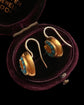 VICTORIAN 15CT GOLD & TURQUOISE HORSESHOE EARRINGS