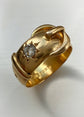 VICTORIAN DIAMOND & 18CT GOLD BUCKLE RING