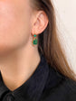EARLY VICTORIAN GREEN PASTE DOUBLE DROP EARRINGS