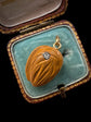 LATE VICTORIAN AGATE AND DIAMOND NUT PENDANT