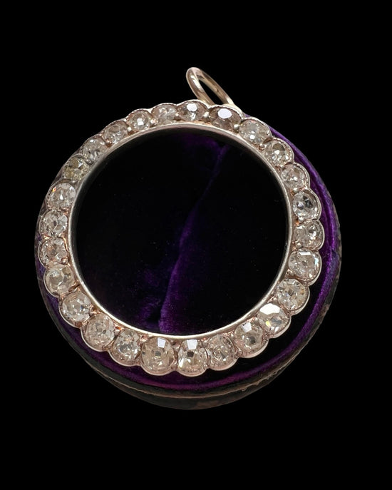 ANTIQUE DIAMOND & 14CT GOLD CIRCLE PENDANT