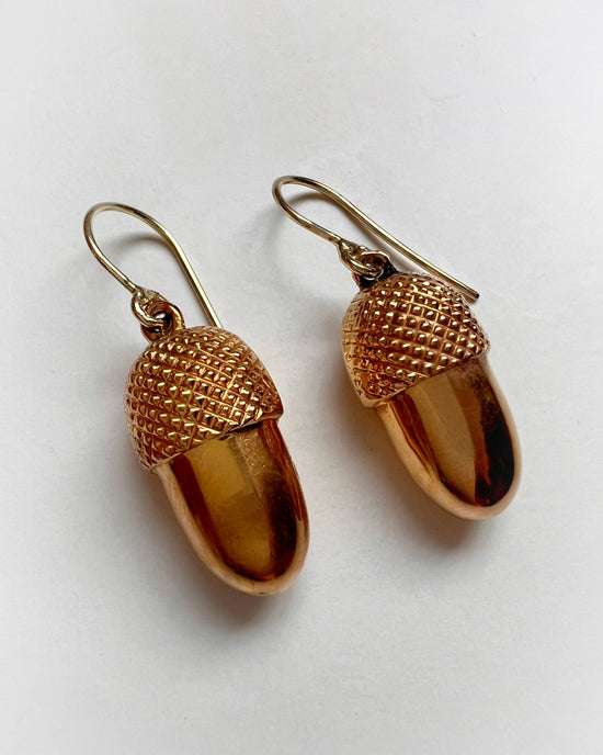 VICTORIAN 18CT GOLD ACORN EARRINGS