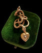 ANTIQUE COILED SNAKE & MINI HEART PENDANT