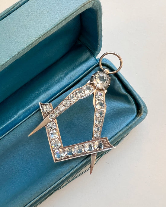 19TH CENTURY SILVER & PASTE MASONIC PENDANT