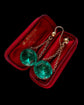 EARLY 19TH CENTURY GREEN PASTE EARRINGS