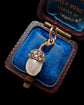 VICTORIAN DIAMOND & PEARL ACORN PENDANT