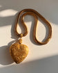HUGE VICTORIAN PINCHBECK HEART PENDANT & SNAKE CHAIN