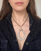 HUGE ANTIQUE SILVER & PASTE HORSESHOE PENDANT