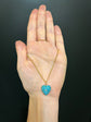 VICTORIAN PAVÉ TURQUOISE & DIAMOND HEART PENDANT