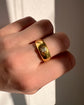 CHUNKY ANTIQUE DIAMOND & 18CT GOLD RING