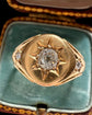 VICTORIAN 18CT GOLD & DIAMOND STAR SET SIGNET RING