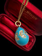 19TH CENTURY DIAMOND & BLUE ENAMEL EGG PENDANT