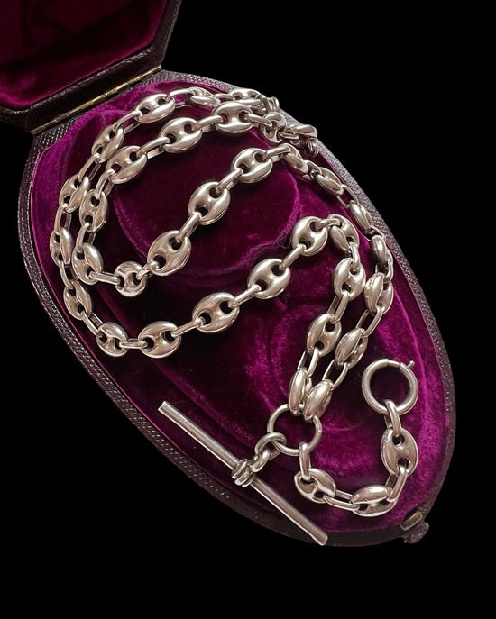 20TH CENTURY SILVER MARINER LINK ALBERT CHAIN