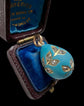 19TH CENTURY DIAMOND & BLUE ENAMEL EGG PENDANT