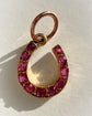ANTIQUE NATURAL RUBY & 18CT GOLD HORSESHOE PENDANT