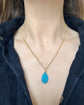 VICTORIAN LARGE TEARDROP PAVÉ TURQUOISE PENDANT