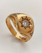 VICTORIAN 18CT GOLD & DIAMOND STAR SET SIGNET RING