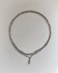 ANTIQUE SILVER REEDED PAPERCLIP GUARD CHAIN
