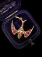 VICTORIAN DIAMOND & RUBY SWALLOW BIRD PENDANT