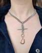 VICTORIAN 18CT GOLD MIXED METAL HORSESHOE PENDANT