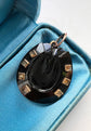 VICTORIAN CARVED ONYX HORSE HOOF PENDANT