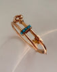 ANTIQUE 15CT GOLD & TURQUOISE KEY BANGLE