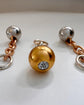 ANTIQUE 18CT GOLD & DIAMOND SPHERE CHAIN CHARM