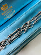 VICTORIAN SILVER TROMBONE & LOVERS KNOT ALBERT CHAIN