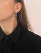EARLY VICTORIAN GREEN PASTE DOUBLE DROP EARRINGS