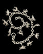 VICTORIAN ANIMAL CHARM CHUNKY SILVER NECKLACE