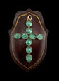 VICTORIAN FACETED PASTE AQUA BLUE CROSS PENDANT