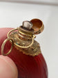 EARLY 19TH CENTURY FRENCH MARBLE GLASS & GOLD SCENT BOTTLE PENDANT