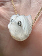 VICTORIAN CARVED MOONSTONE & DIAMOND DOG NECKLACE