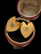 VICTORIAN 15CT GOLD & DIAMOND HEART EARRINGS