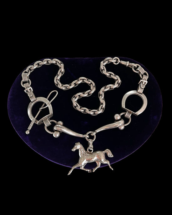 SILVER EQUESTRIAN NECKLACE