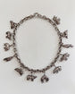 VICTORIAN ANIMAL CHARM CHUNKY SILVER NECKLACE