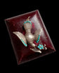 VICTORIAN SILVER & TURQUOISE DOVE PENDANT WITH ORIGINAL BOX
