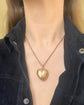 ANTIQUE LARGE PUFFY GOLD HEART PENDANT ‘TOUJOURS PRÉSENTE, TOUJOURS CHÈRE’