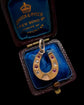 VICTORIAN DIAMOND & RUBY 15CT GOLD HORSESHOE PENDANT